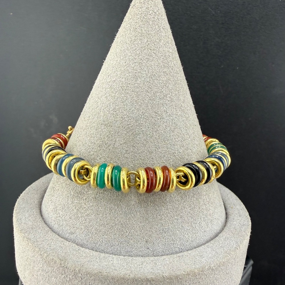 Vintage 14kt Gold Filled Beaded Bracelet 7”